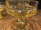 VINT.  INDIANA COLONY CROWN THUMBPRINT YELLOW TALL SHERBET/CHAMPAGNE GLASSES (5) — photo 4