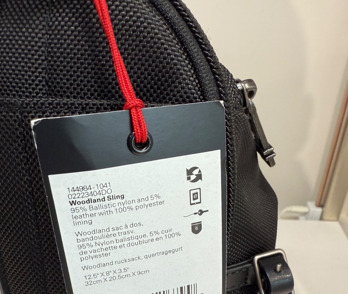 NEW Tumi Fremont WOODLAND Sling Crossbody Bag Backpack - ALL BLACK