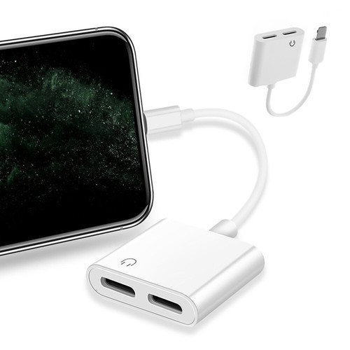 2IN1 Dual Adapter 3.5mm Headphone & Charger For iPhone 8 PLUS X XS XR 11 12 13
