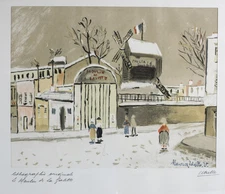 Maurice Utrillo (French 1883-1955) Lithograph "Moulin de la Galette", Signed