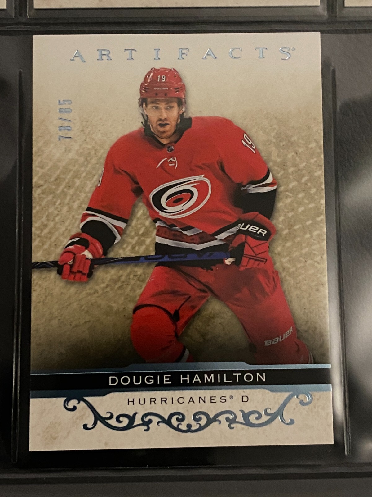 2021-22 UD Artifacts Base Light Blue Steel #21 Dougie Hamilton 73/85