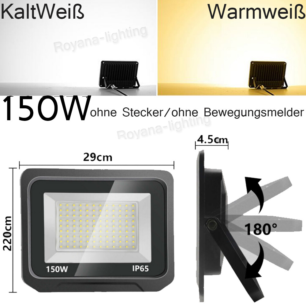 LED Fluter 10W 20W 30W 50W 100W 200W 300W 500Watt Außen Strahler