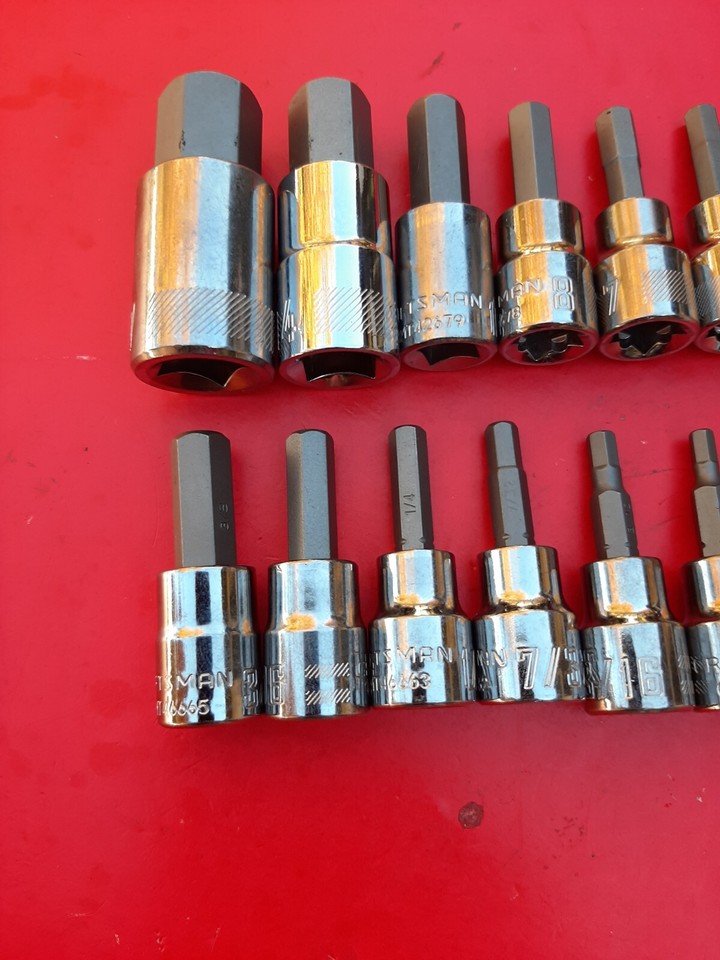 NEW CRAFTSMAN 14 Piece SAE METRIC Hex Allen Key Bit Socket Driver Set ...