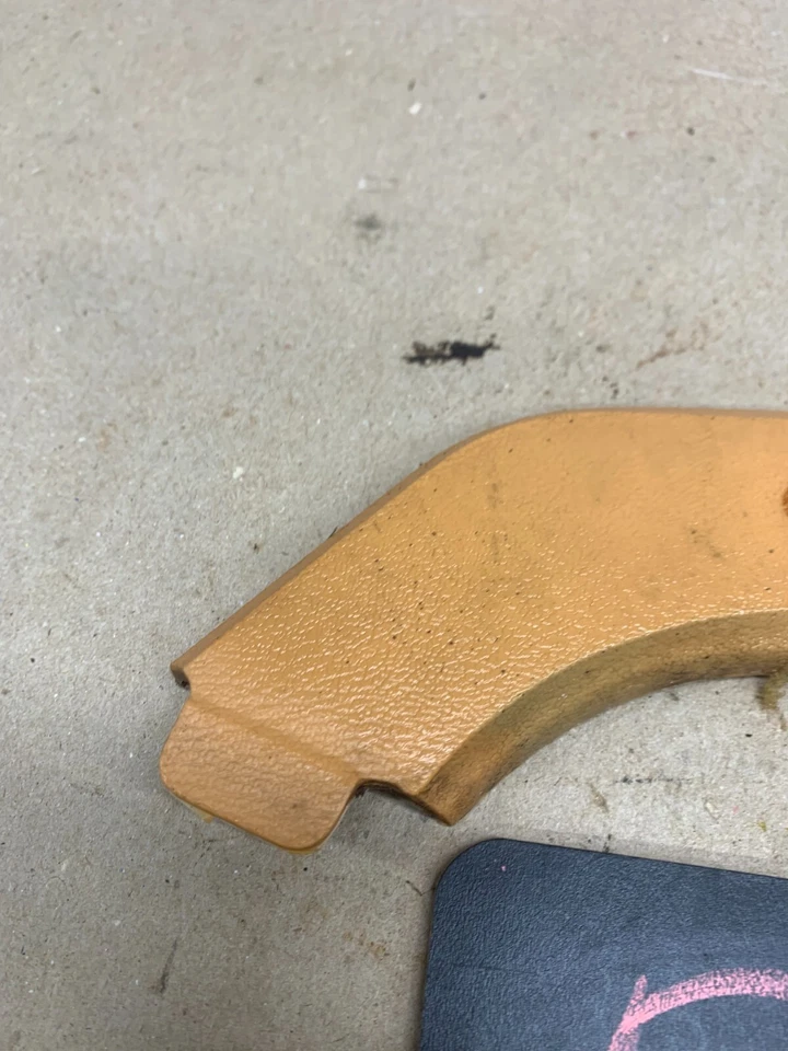 1979-86 Mustang CAPRI SEAT TRACK ARM COVER TRIM PANEL TAN YELLOW 79 80 81 82 FOX - Image 2 of 4