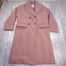 Madewell Womens The Gianna Coat Size 00 Woodrose Double Breast Topcoat Insuluxe