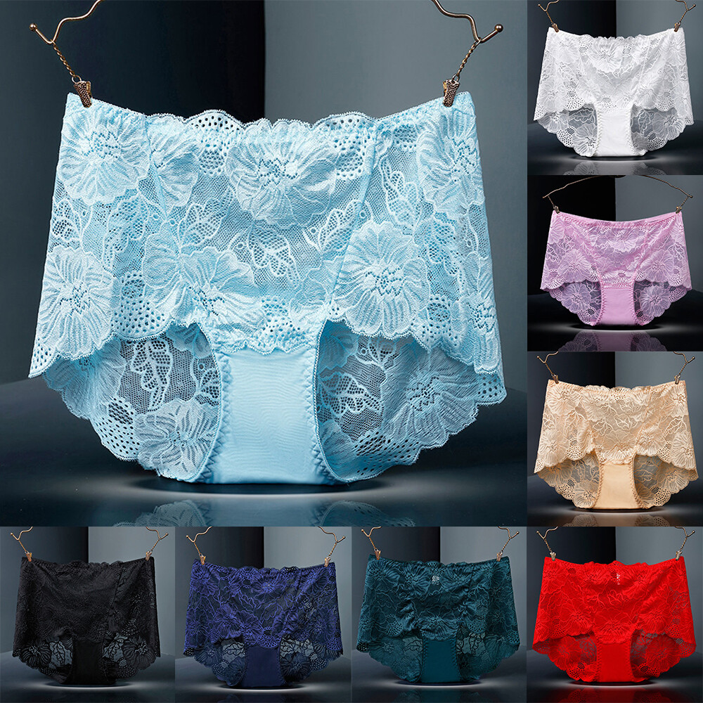 Women's Soft Transparent Lace Boxer Briefs Comfortable Lingerie Underwear  
