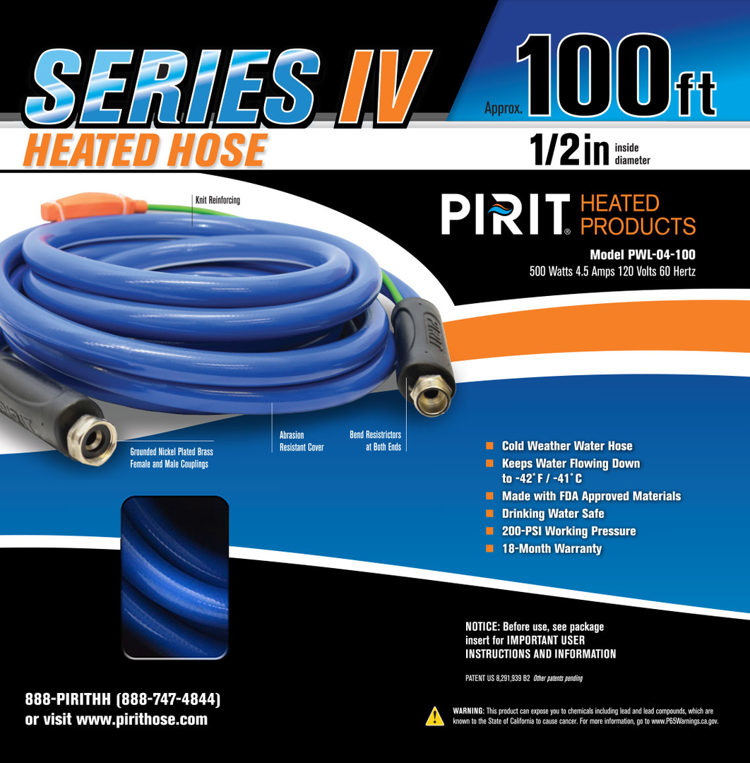 (2) Pack Pirit PWL04100 100' ft Grounded Heated Garden Hoses eBay