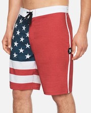 Hurley Men's Phantom Patriot USA American Flag 20" Board Shorts Size 30