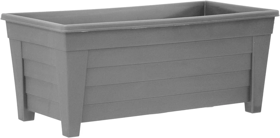 4 x 55cm Trough Plant Pot Long Plastic Planter Outdoor Garden Herb Flower Box - Image 2 of 3