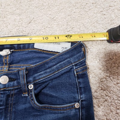 Jean Skinny Rag & Bone Woodford Délavé - Taille 25, Ourlet Froncé, Coupe Extra-slim, Occasion Très Bon état