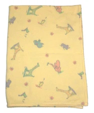 Mount Vernon Mills Yellow Fleece Carters John Lennon Print Baby Blanket Animals