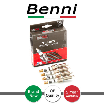 Benni 4x Twin Iridium Upgrade Spark Plugs Fits Nissan Qashqai (Mk1) 1.6 Petrol (