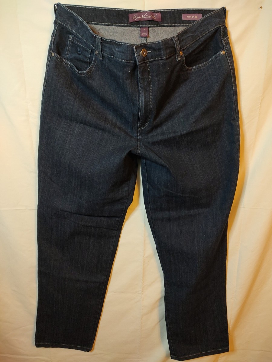 Jeans Gloria Vanderbilt Amanda – Bleu Foncé Taille 16 Courte