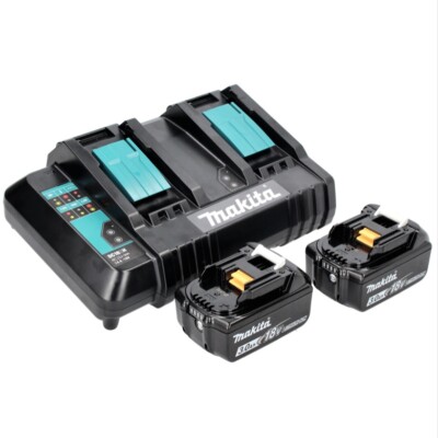 Makita Power Source Kit 18 V mit 2x 3,0 Ah Akku + DC 18 SH Doppel Ladegerät