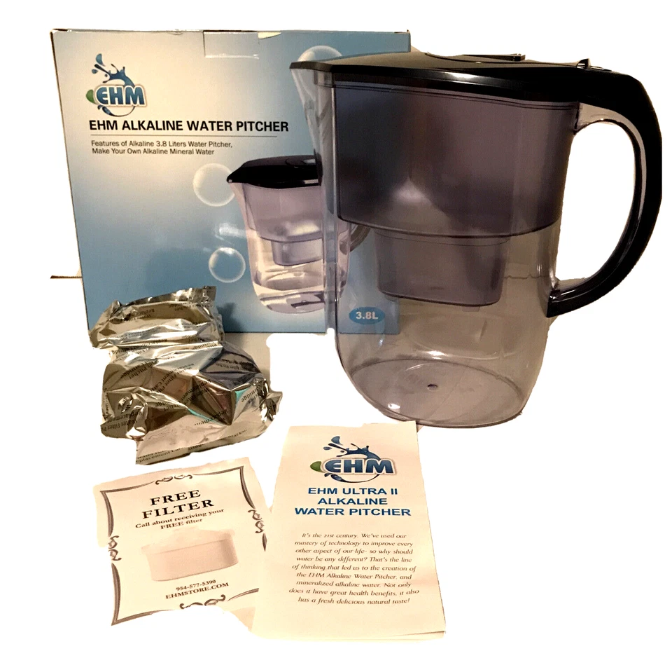 EHM Ultra II 3.8L Alkaline mineral water Pitcher Negative Ions Remove Chlorine - Image 4 of 4
