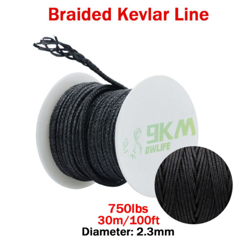 Black Braid Kevlar Line Utility Cord Paracord Camping Tactical made with Kevlar - Bild 21 von 25
