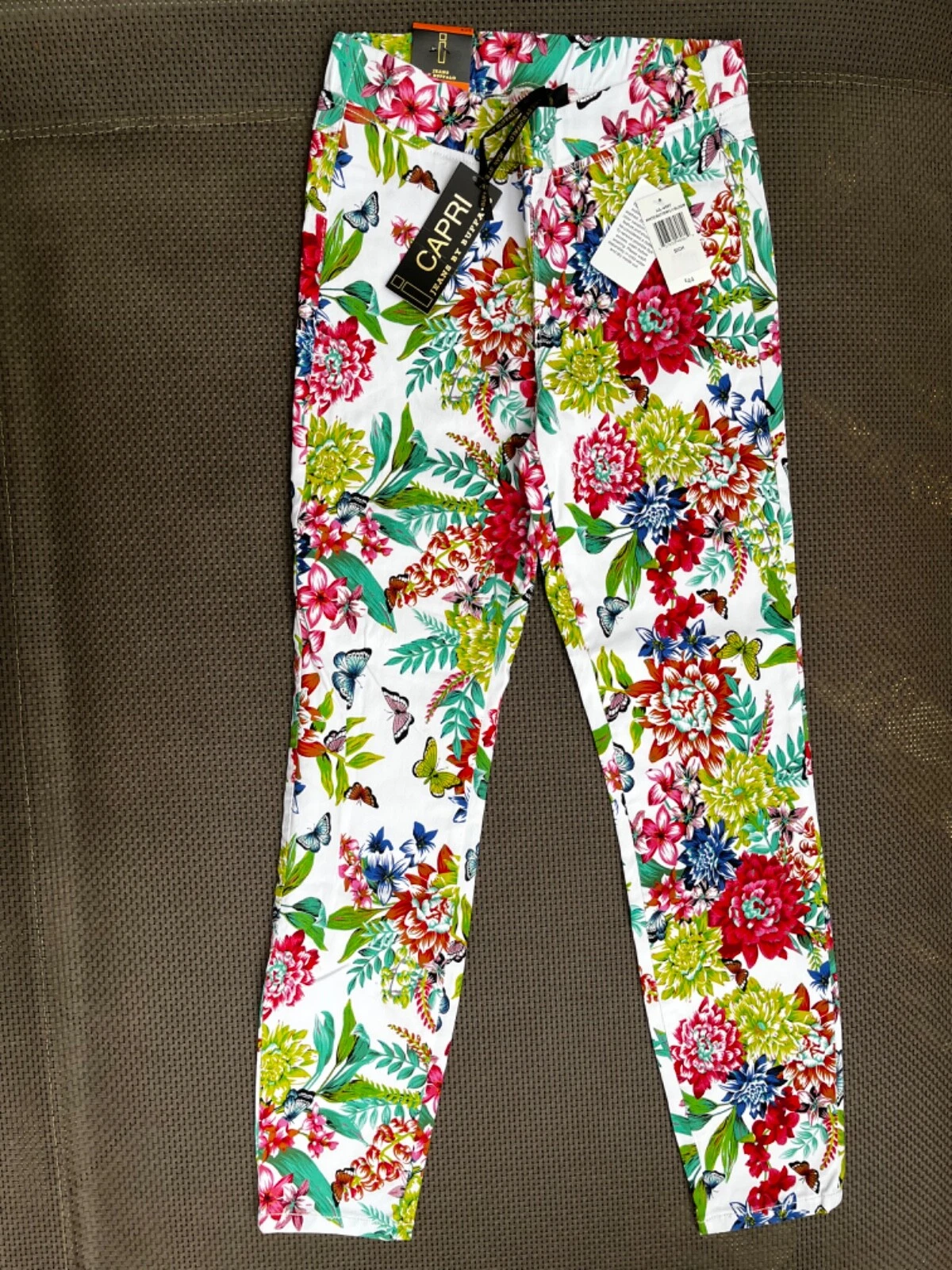NWT JEANS by BUFFALO floral capri ankle stretchy pants jeans jeggings S