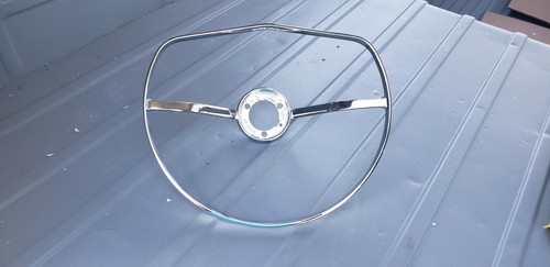 Vintage VW Volkswagen bug ghia steering wheel accessory Chrome circle horn ring - Picture 3 of 4