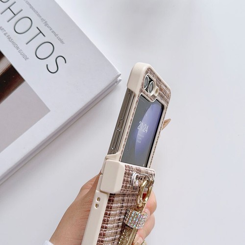 Custodia flip cerniera cover posteriore cordino per Samsung Galaxy Z Flip5 4/3 Oppo N3 N2 - Foto 4 di 11