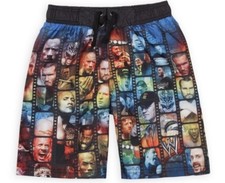 WWE Swim Trunks Boy's 14/16 NEW The Rock Mysterio CM Punk John Cena Swimtrunks
