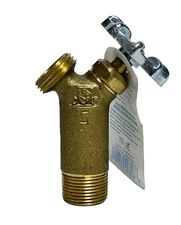 Eastman 60092LF Water Heater Brass Drain Valve 3/4" MIP x 3/4" MHT x 2-1/4" Long