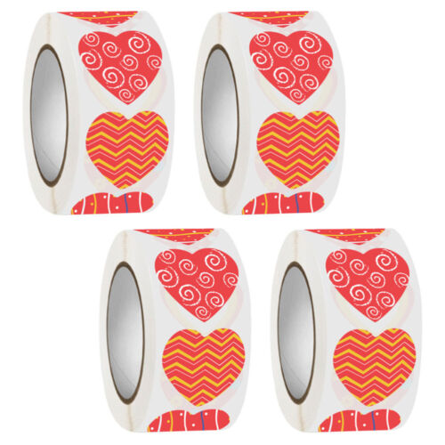 4 Rolls Heart Seal Sealing Sticker Wedding Anniversary Favor Decor The Gift - Picture 1 of 12