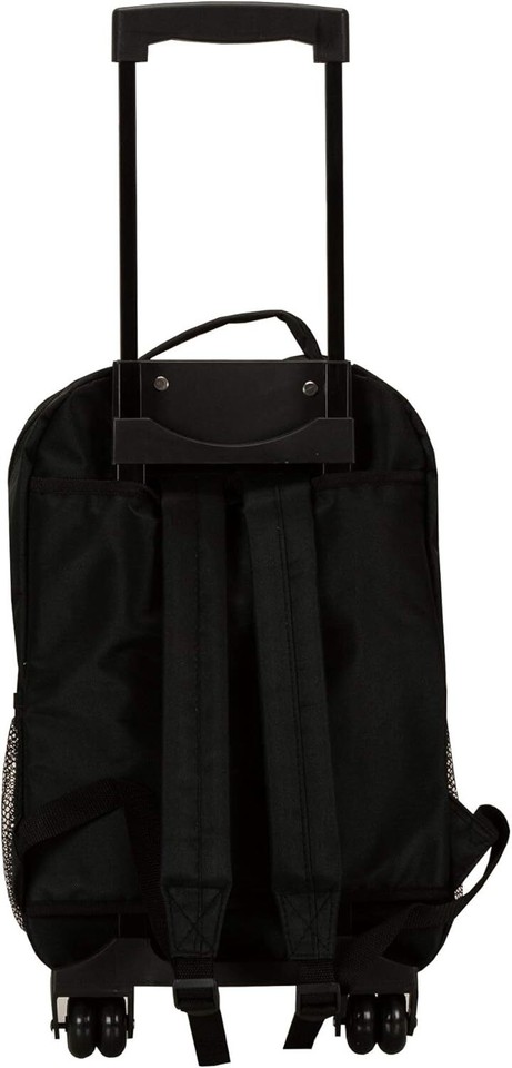 Rockland Owl Print Rolling Backpack - 17-Inch Double Handle School Bag With Wheels