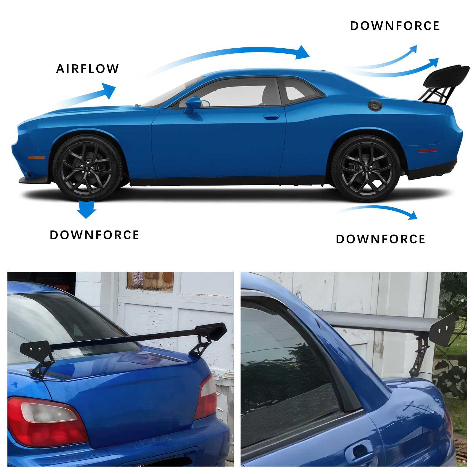 46" Rear Trunk Wing Racing Spoiler GT Style Matte Black For Acura NSX Coupe 2DR