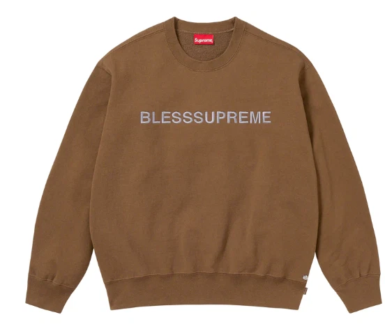 Supreme/Bless Crewneck marron 2XL XXL à la main livraison rapide brodée