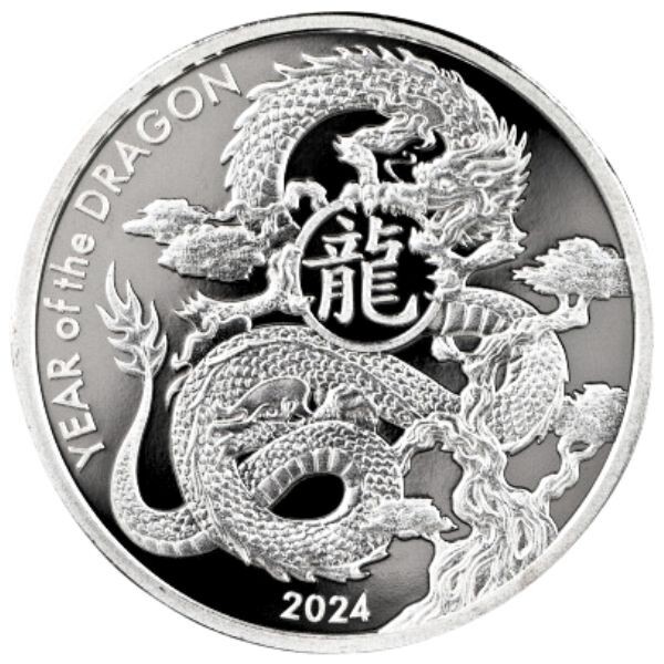 2024 - ASAHI - Year of the DRAGON 1 oz .999 FINE SILVER SILVER BU