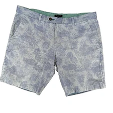 Ted Baker London Men's Size 38 Blue Floral Cotton Bermuda Casual Walking Short