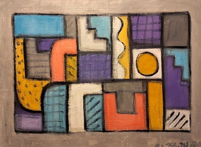 abstract study oil 14inx16in - by ronald allen  2024 / 2738