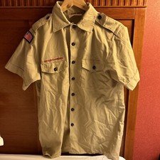 Boy Scout BSA UNIFORM SHIRT Mens Medium Short Sleeve Tan N28