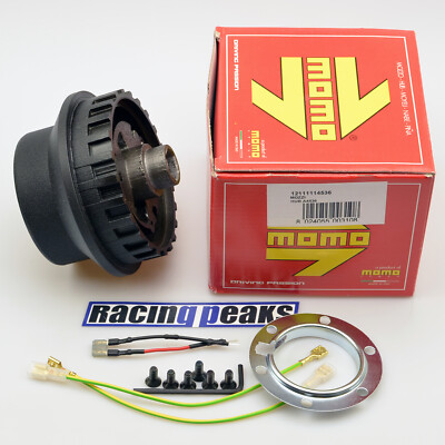 MOMOステアリングファイター＆BOSS ADAPTER KIT MOMO Black Steering Wheel Quick Release Hub Adapter Snap Boss Kit