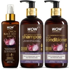 WOW Skin Science Onion Hair Care Kit Shampoo Conditioner 300 ml Hair Oil 200 ml