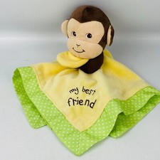 Garanimals My Best Friend Monkey Lovey Green Yellow 13x13 Baby Security Blanket
