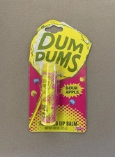 .12 Oz Dum Dums Sour Apple Flavored Lip Balm By Lotta Luv Beauty, New In Package