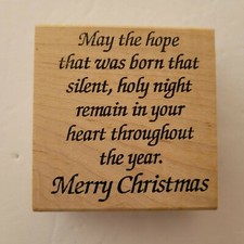 May the Hope That Was Born Merry Christmas Mounted Rubber Stamp Sarasota Stamps