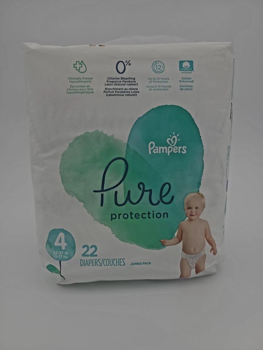 Pampers Pure Protection Hypoallergenic Diapers Size 4 22 Count