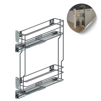 Schrankauszug Unterschrankauszug Küchenauszug mit Softclose 15-25 cm Anthrazit - Bild 1 von 4
