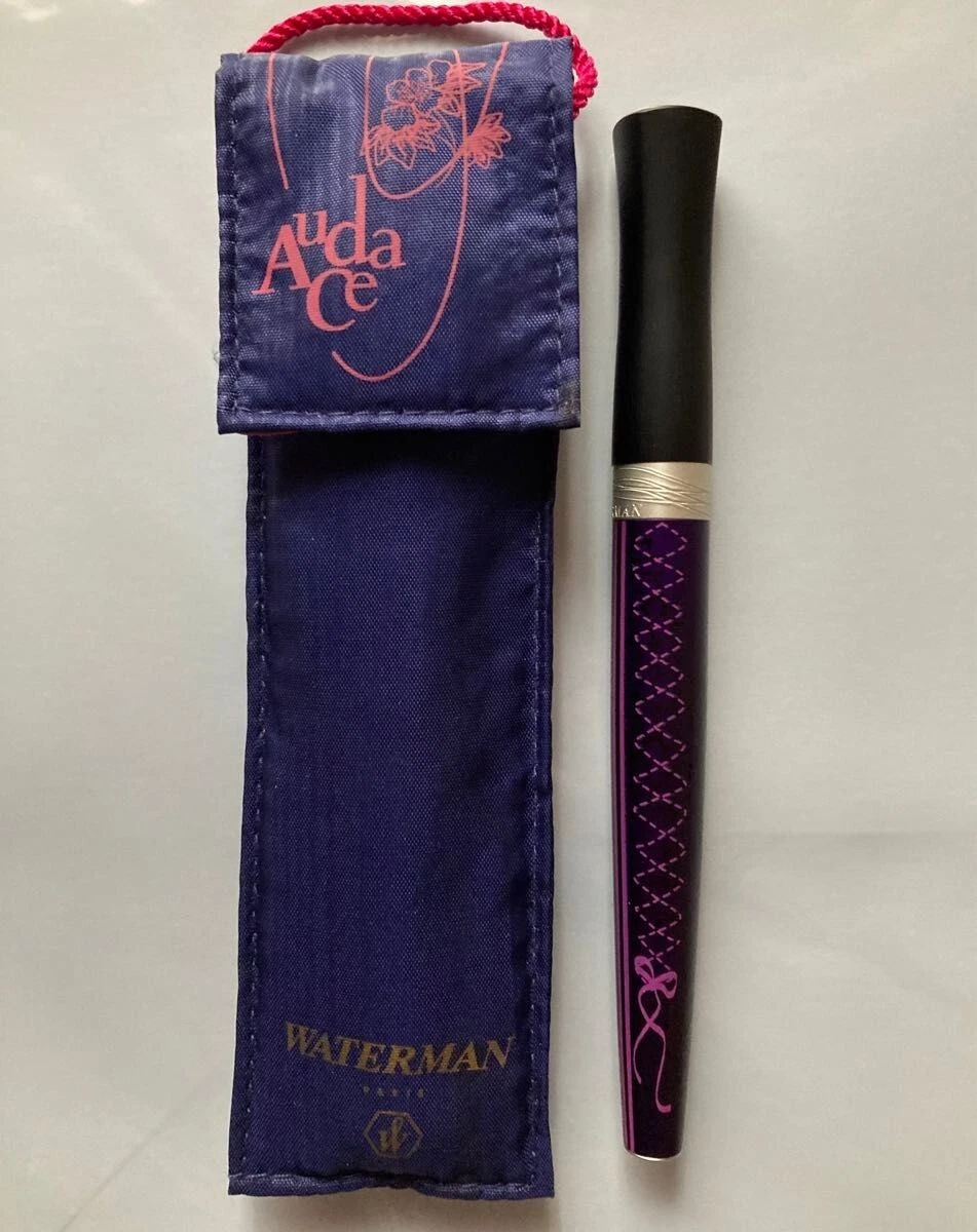 Stylo Bille / Roller Waterman Audace - Laque Noire & Champagne à Motif Fleuri - Modèle SAMPLE - Occasion