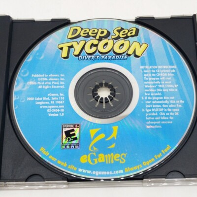 Deep Sea Tycoon Disc Only PC 2004 Buffed Polished Disc 