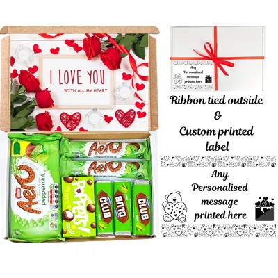 Schokolade Geschenkbox I LOVE YOU Set Festivalkörbe Süßigkeiten Geschenktüte personalisiert