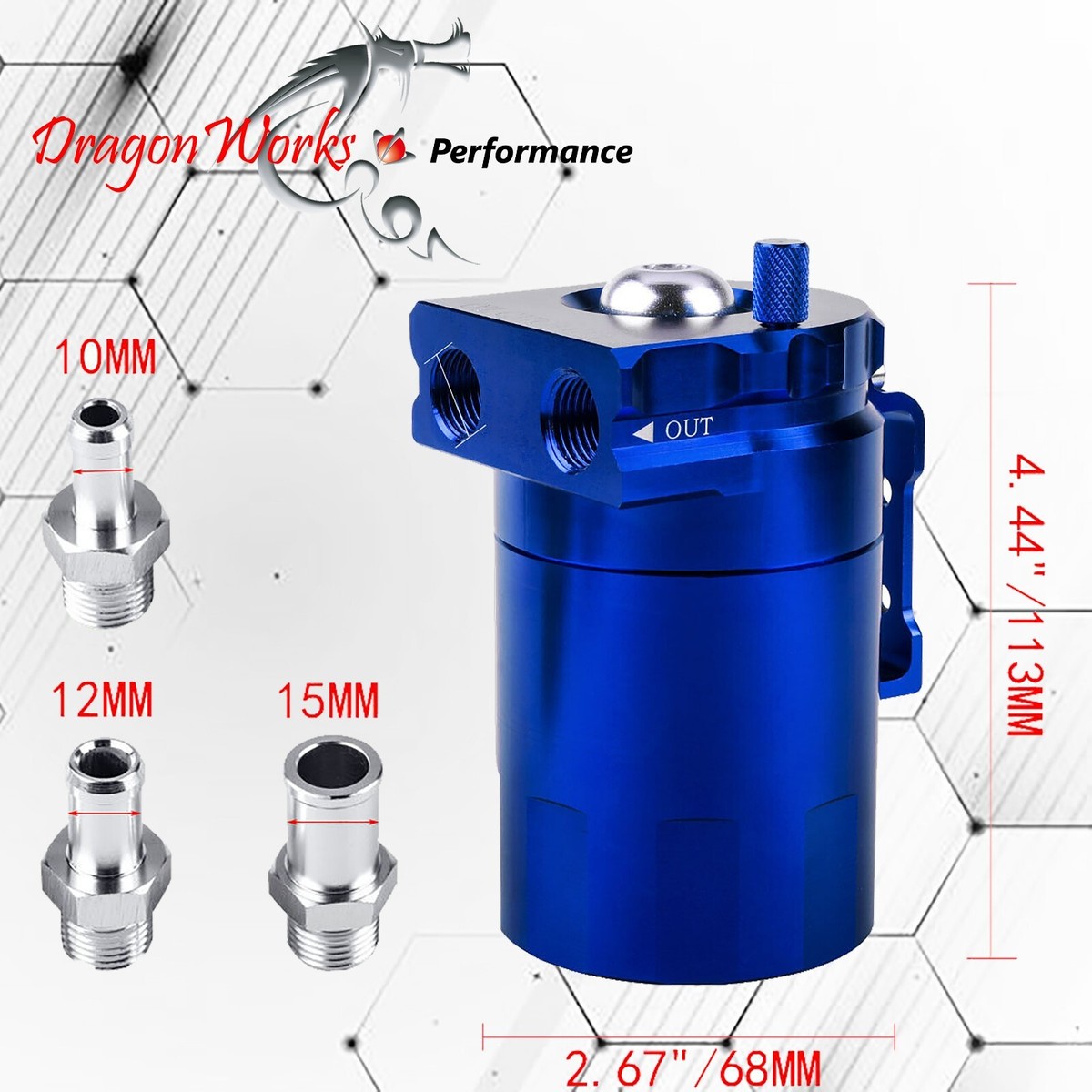 Universal Aluminum Racing 300ML Oil Catch Can Baffled Breather Petrol Diesel Turbo Tank Reservoir Filter Bl I3121823095
