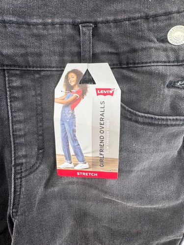 Levi's Girl's Big Denim Overall Skyler Stretch Black Slim Through Thigh Size 14 - Picture 2 of 8