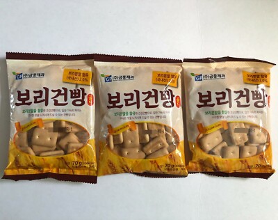 Korean Snack GEUM PUNG Barley Hardtack 70g x 3pack Biscuit Relish Side Dish