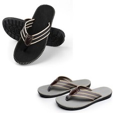 Non-Slip Men's Comfort Canvas Strap Thong Flip Flops Summer Beach Casual Sandals