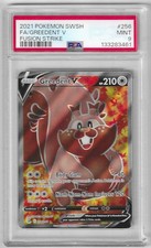 2021 Pokemon Swsh FA/Greedent V Fusion Strike #256 PSA 9 Mint Pokemon Card.