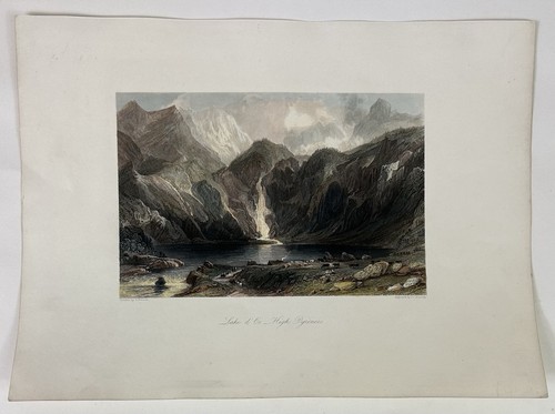 Antique Pyrenees France Engraved Prints x 5, Set, Thomas Allom, c 1845 - Picture 6 of 12