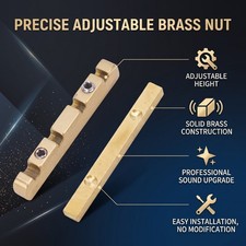 Electric Guitar Brass Nut 42mm Height Adjustable Brass Roller Nut Electric B NEW
